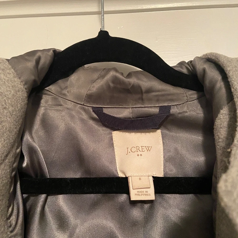 JCrew Gray Hooded Coat - Picture 3 of 5